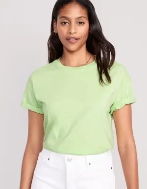 Vintage Slub-Knit T-Shirt for Women green
