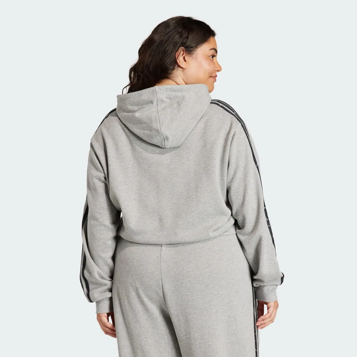 Adidas Essentials 3-Stripes Animal Print Relaxed Hoodie (Plus Size). 3