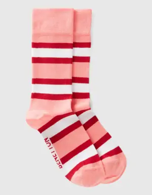 pink striped socks