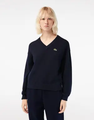 Jersey de mujer Lacoste en algodón ecológico con cuello de pico