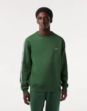 Men’s Classic Fit Logo Stripe Flannel Jogger Sweatshirt