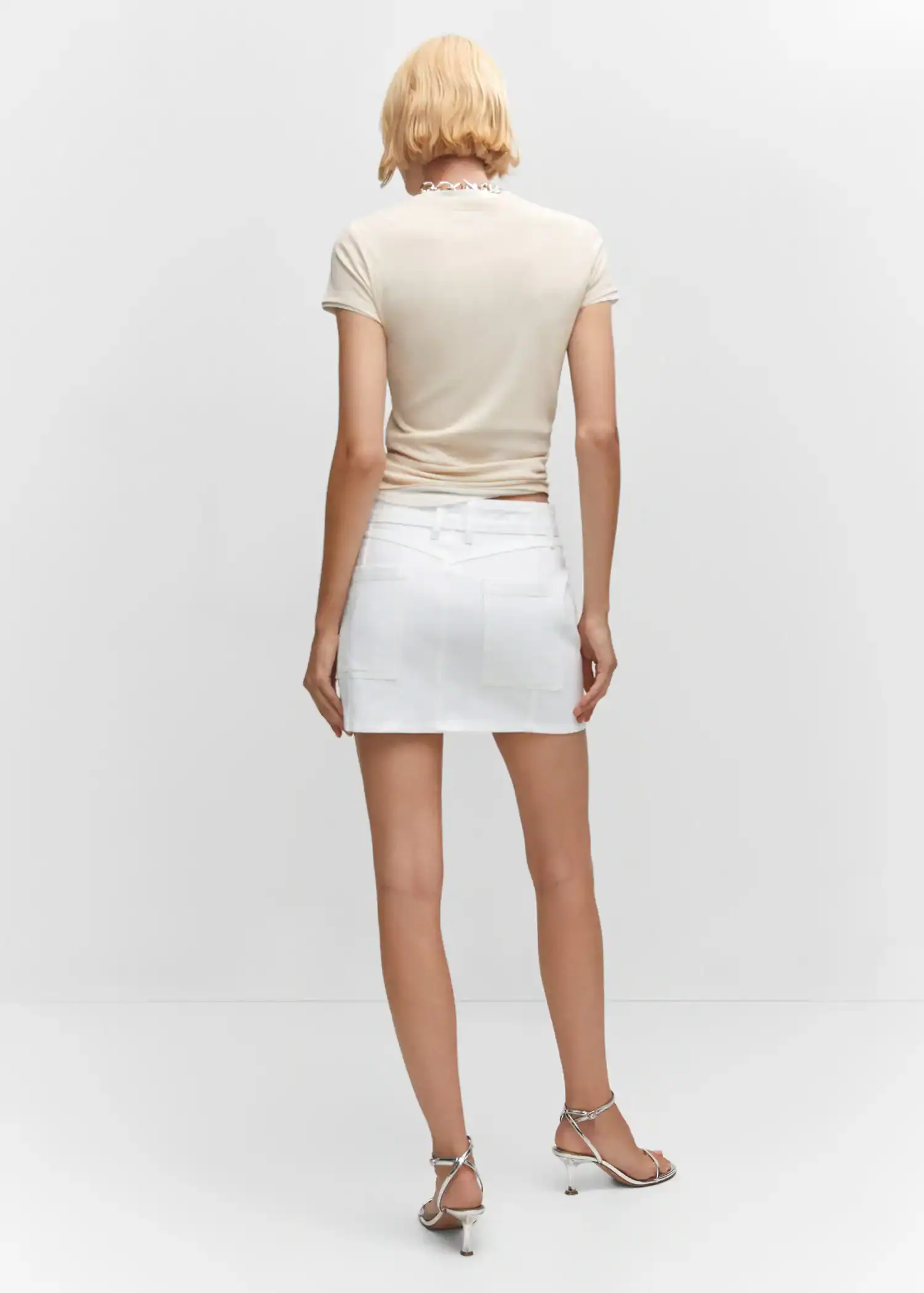 Mango Denim mini-skirt with seam detail. 3