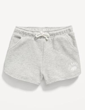 Old Navy Logo-Graphic French Terry Drawstring Dolphin-Hem Shorts for Toddler Girls gray