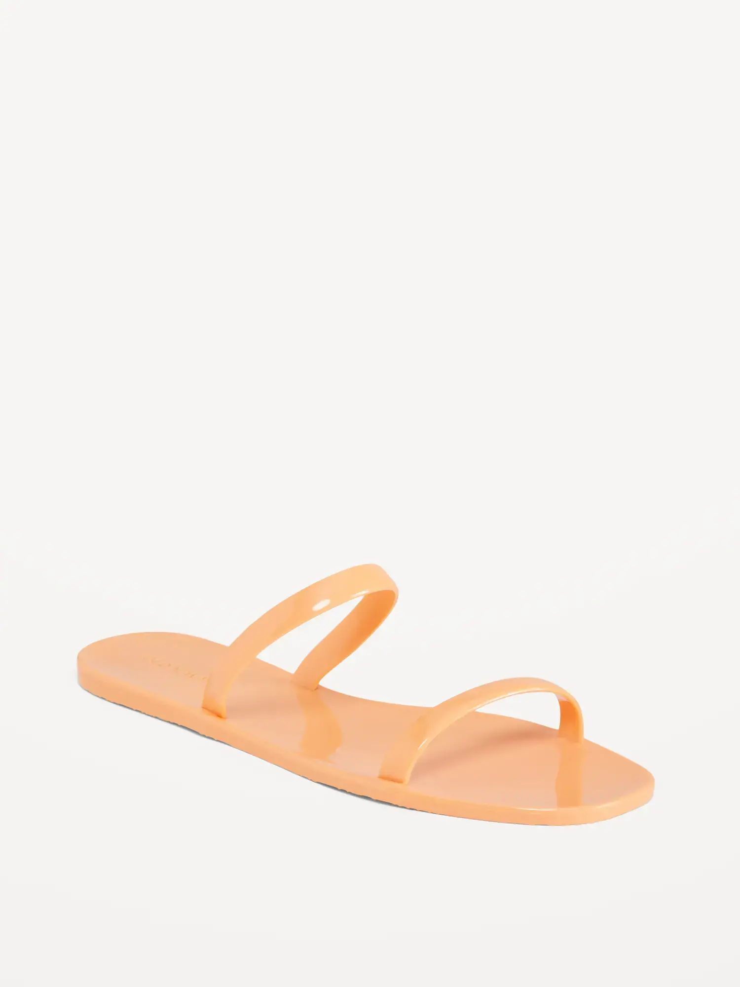 Old Navy Shiny-Jelly Slide Sandals for Women orange. 1