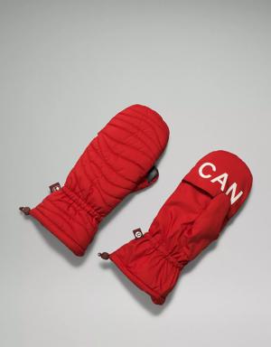 Lululemon Team Canada Quilted Mittens on String *COC Logo. 3 Lululemon Team Canada Quilted Mittens on String *COC Logo. 3