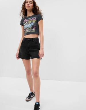 PROJECT GAP Cropped Graphic T-Shirt gray