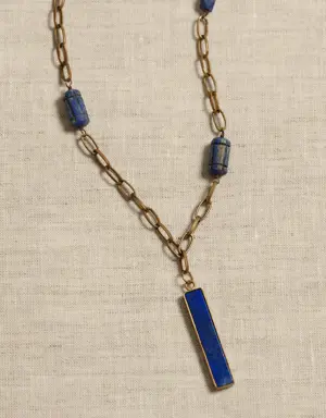 Alexandria Narrow Pendant Necklace &#124 Aureus + Argent blue