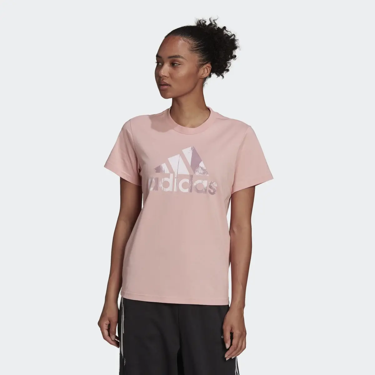 Adidas Essentials Print Logo Cotton T-Shirt. 2