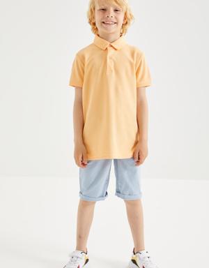 Kavun İçi Klasik Kısa Kollu Polo Yaka Erkek Çocuk T-Shirt - 10962