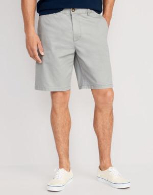 Slim Built-In Flex Rotation Chino Shorts for Men -- 9-inch inseam gray