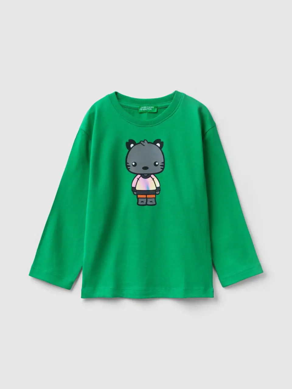 Benetton long fiber cotton t-shirt with print. 1