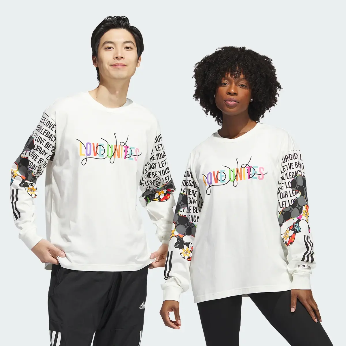 Adidas Playera Estampada Pride Manga Larga (Unisex). 1