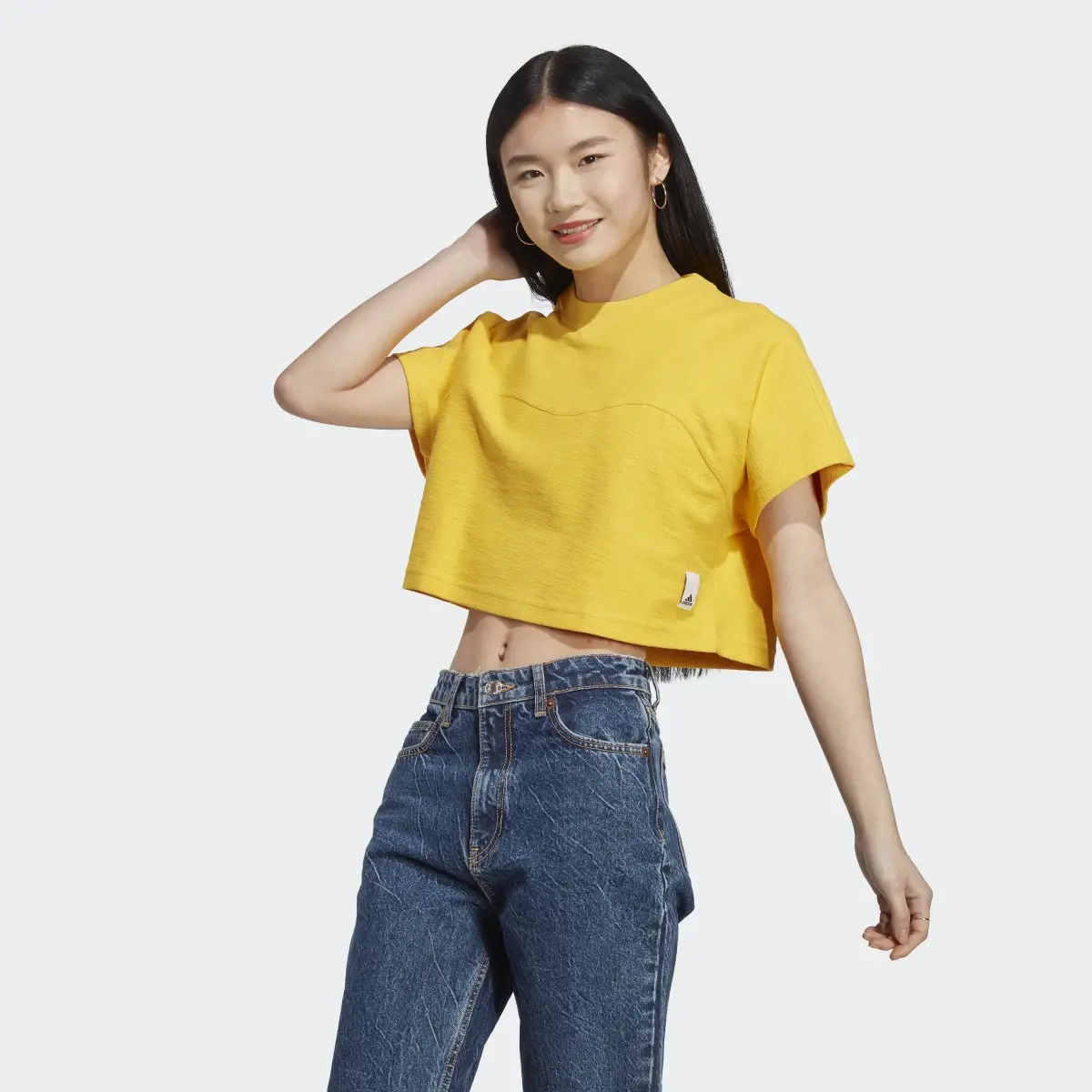 Adidas Lounge Terry Loop Crop Top. 2