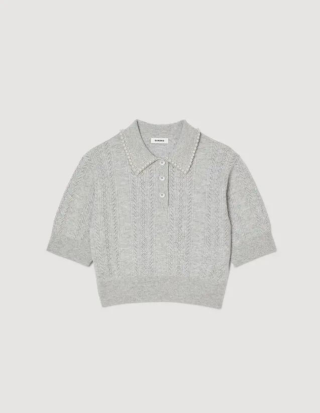 Sandro Cropped polo-neck jumper. 2