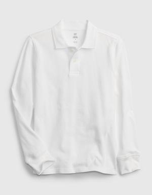 Gap Kids Organic Cotton Uniform Polo Shirt white