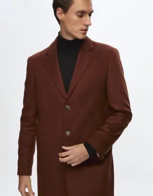 Damat Slim Fit Kiremit Kaşmir-Yün Karışımlı Palto