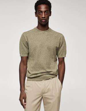 Mango Knit cotton T-shirt