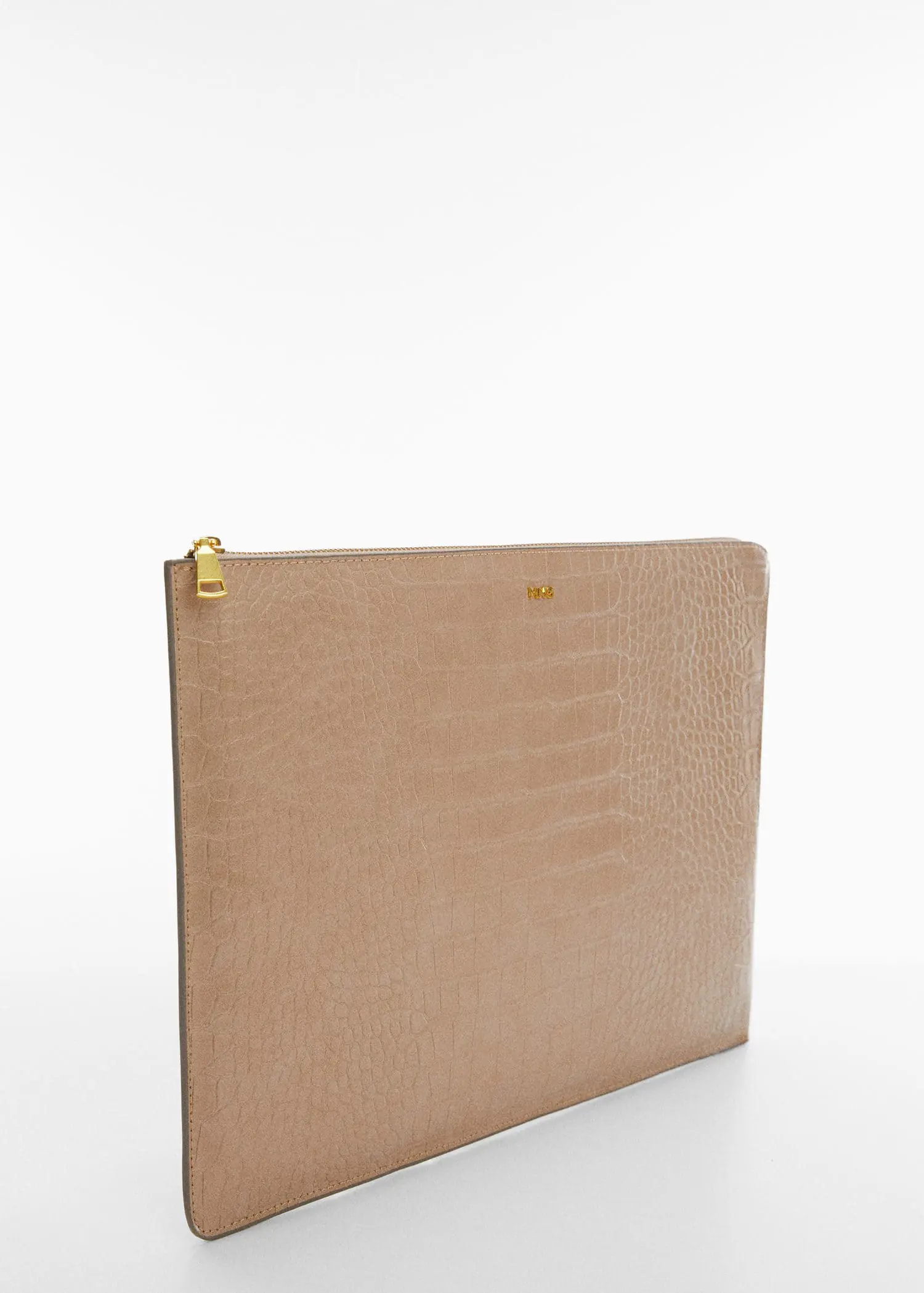 Mango Coco laptop case. a brown leather case sitting on top of a white table. 