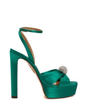 Yeşil Kadın Gece Ayakkabısı