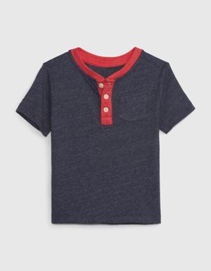 Toddler Henley Pocket T-Shirt blue