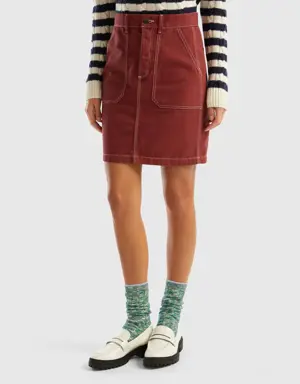 mini skirt in cotton canvas