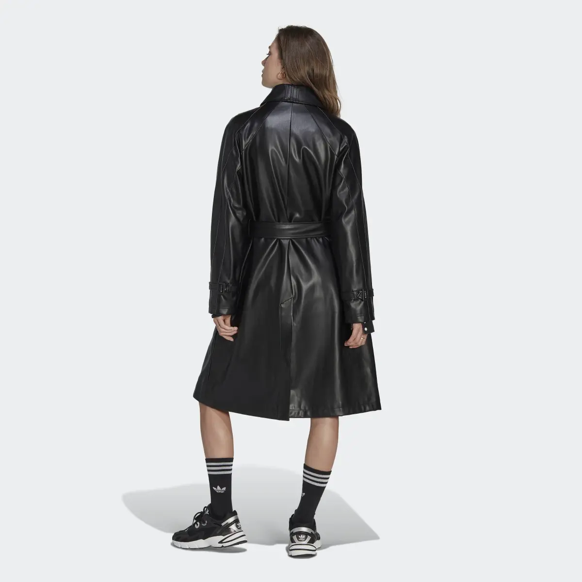 Adidas Centre Stage Faux Leather Trench Coat. 3