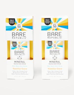 Bare Republic®Mineral SPF 50 Sport Sunscreen Stick 2-Pack clear