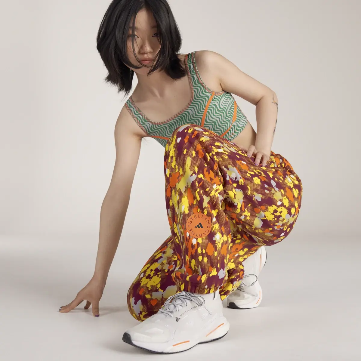 Adidas by Stella McCartney Floral Printed Woven Track Joggers. 2