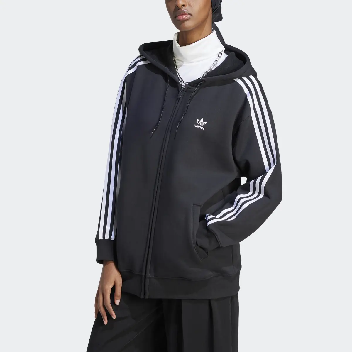 Adidas Adicolor Classics 3-Stripes Full-Zip Hoodie. 1