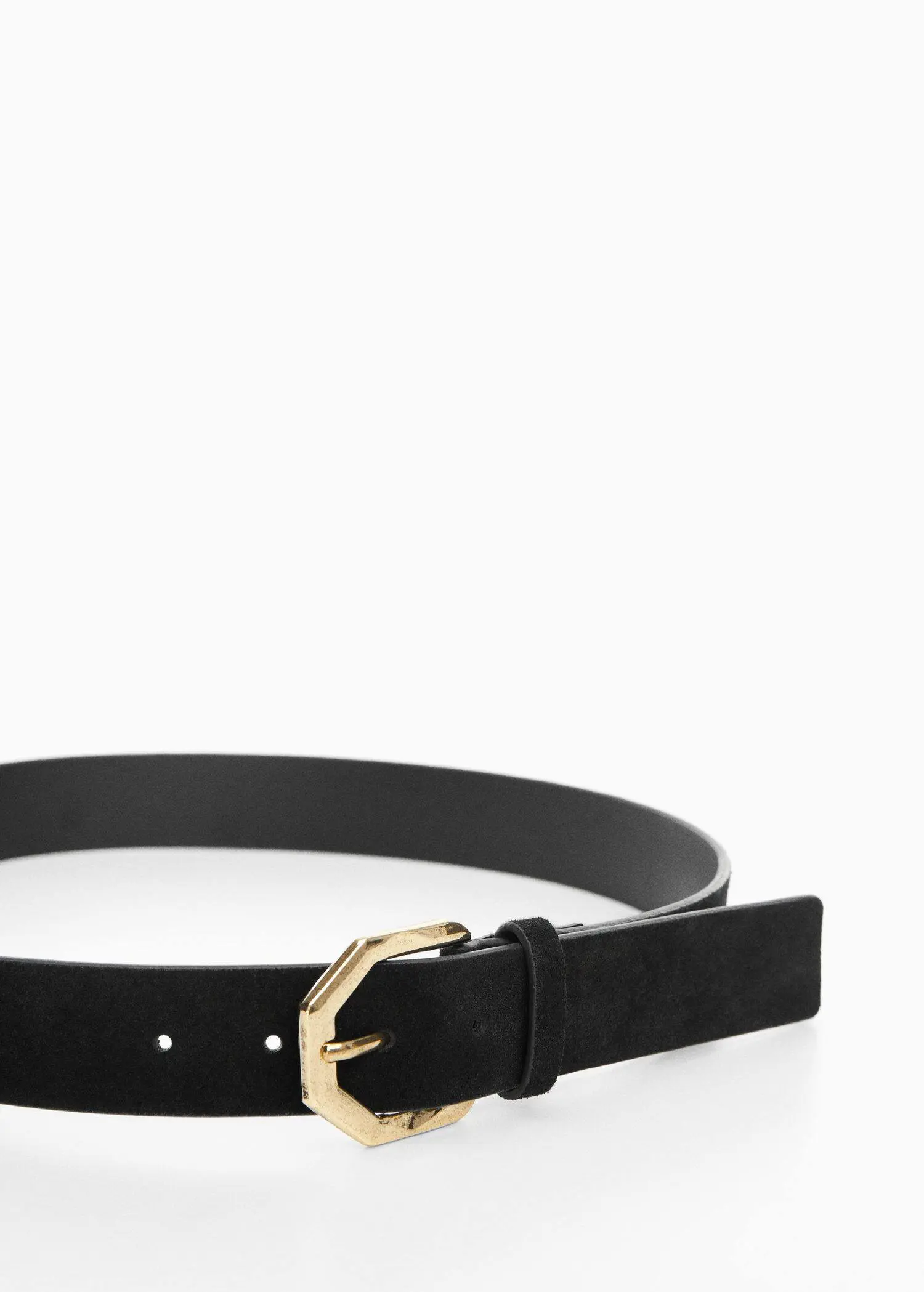 Mango Irregular buckle leather belt. 2