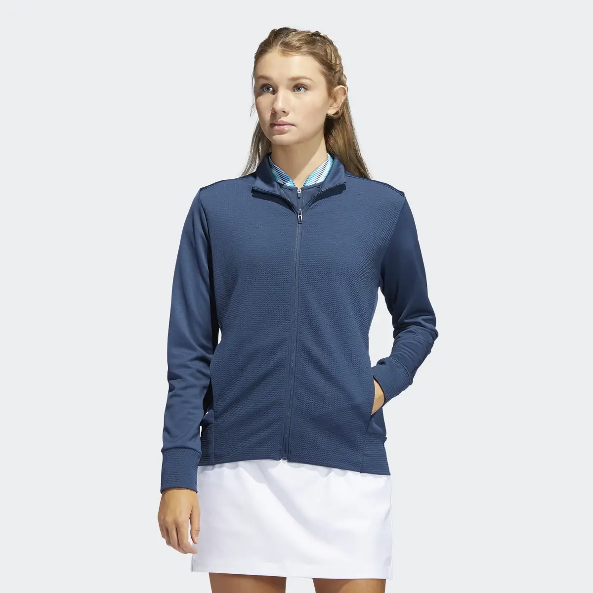 Adidas Textured Full-Zip Golf Jacket. 2