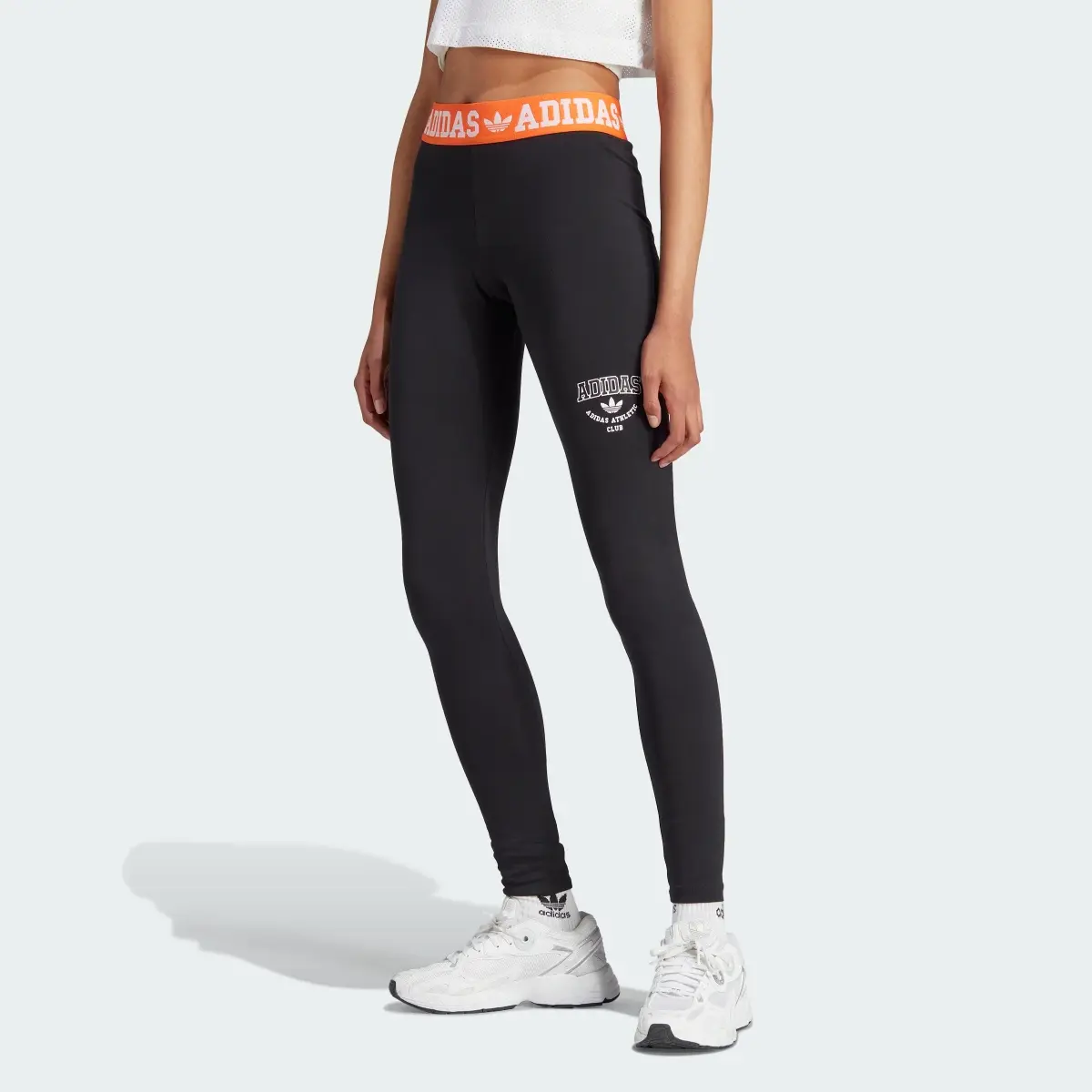 Adidas Logo Waistband Leggings. 1