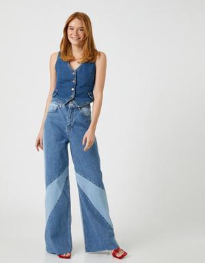 Yüksek Bel Kot Pantolon Ekstra Geniş Paça - Bianca Jeans