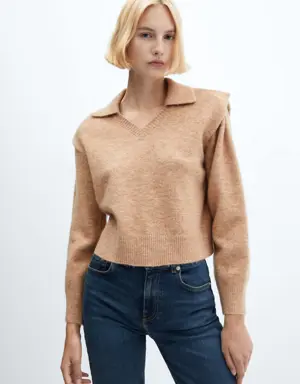 Mango Polo-neck sweater with shoulder pads 