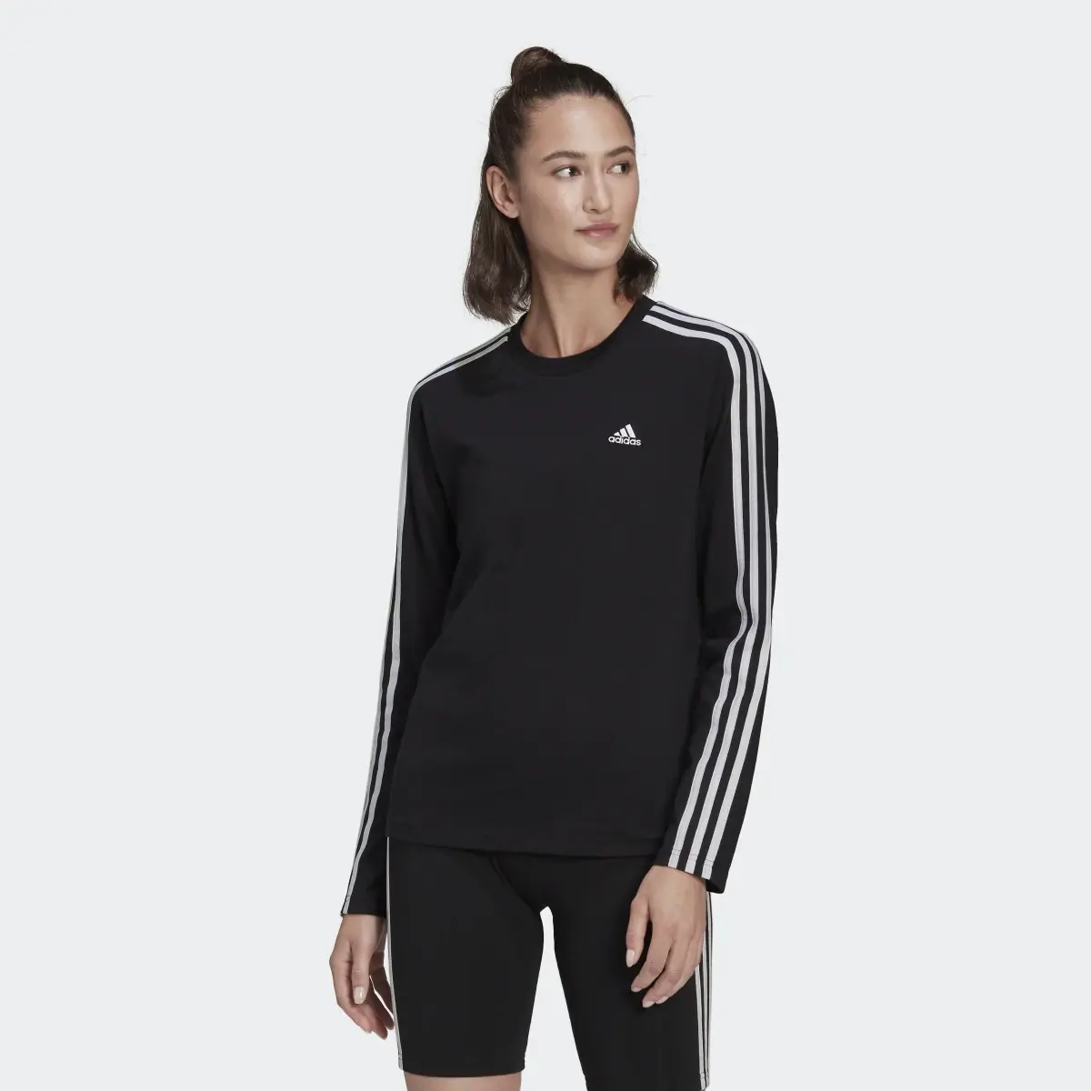Adidas Essentials 3-Stripes Long-Sleeve Top. 2