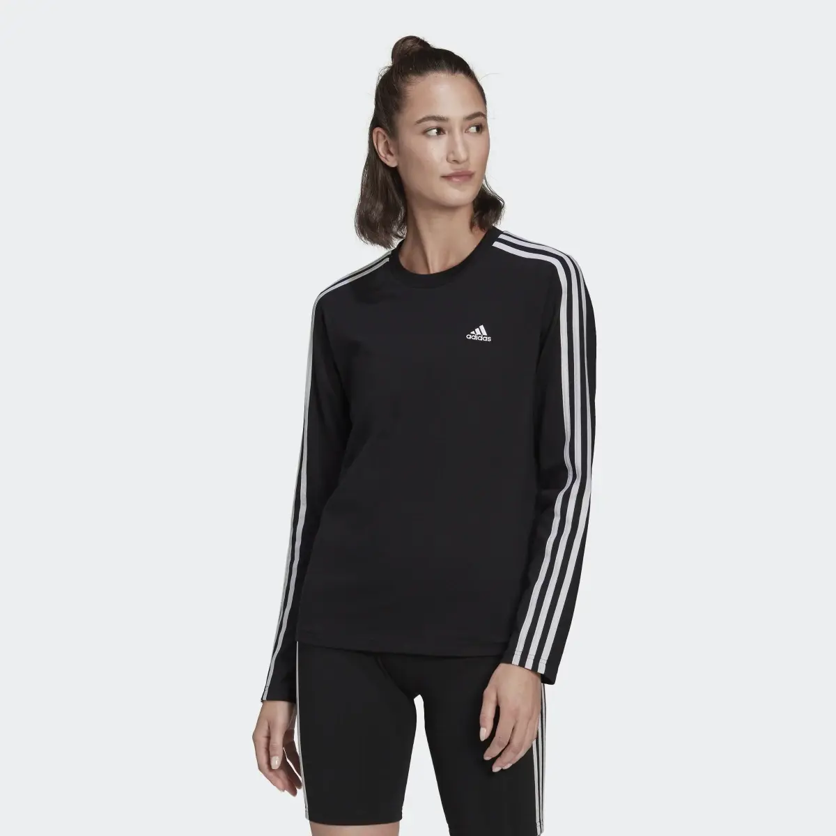 Adidas Essentials 3-Stripes Long Sleeve Tee. 2