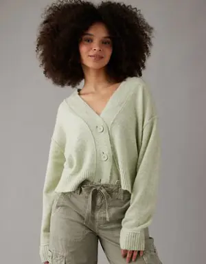 Whoa So Soft Cropped Button-Front Cardigan