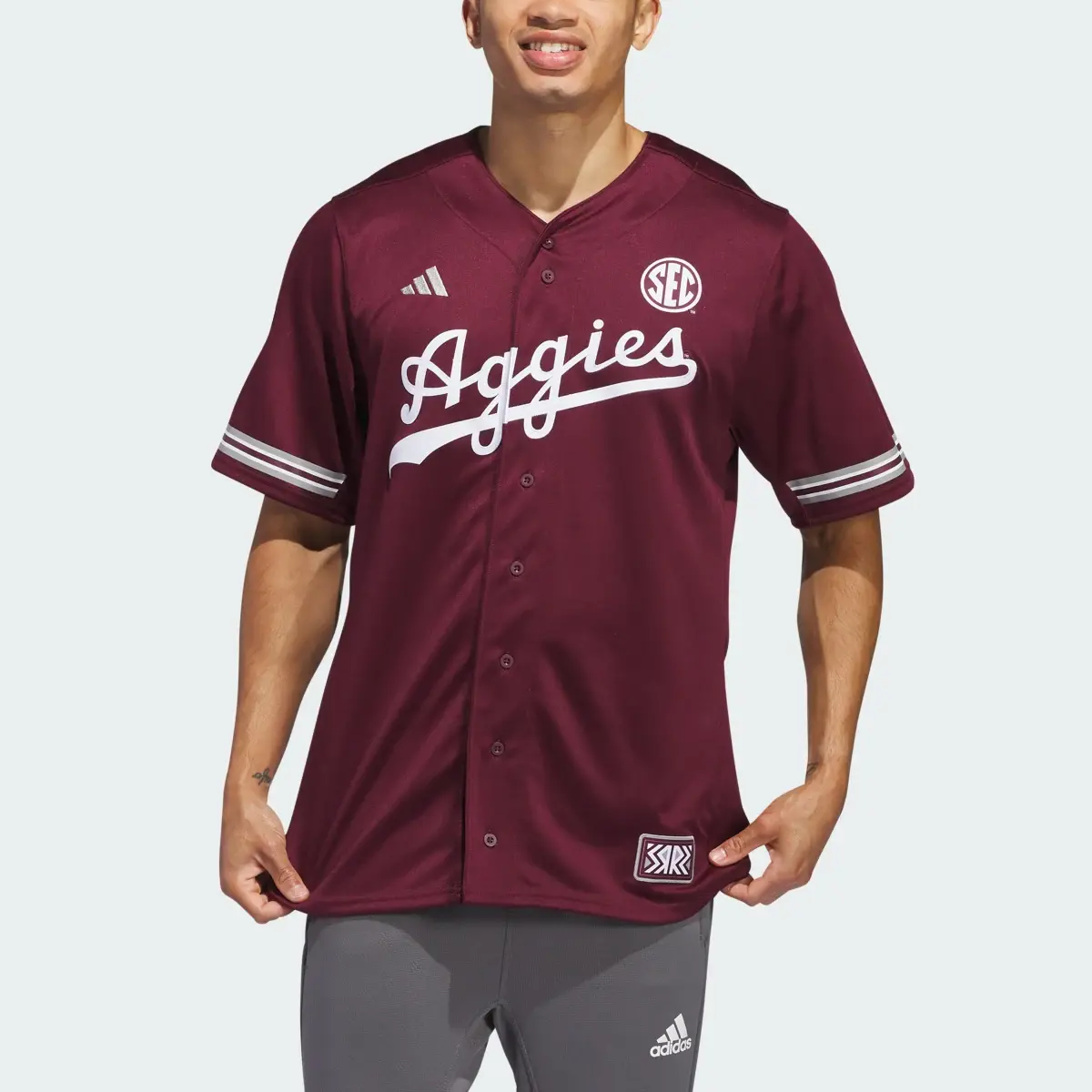 Adidas Texas A&M Reverse Retro Replica Baseball Jersey. 1