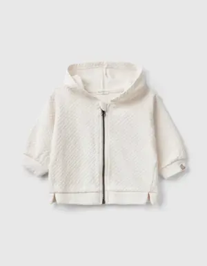 jacquard zip-up hoodie