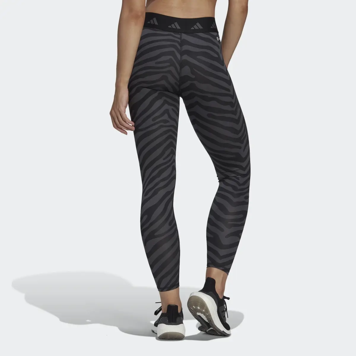 Adidas Hyperglam Techfit High-Waisted 7/8 Zebra Leggings. 2