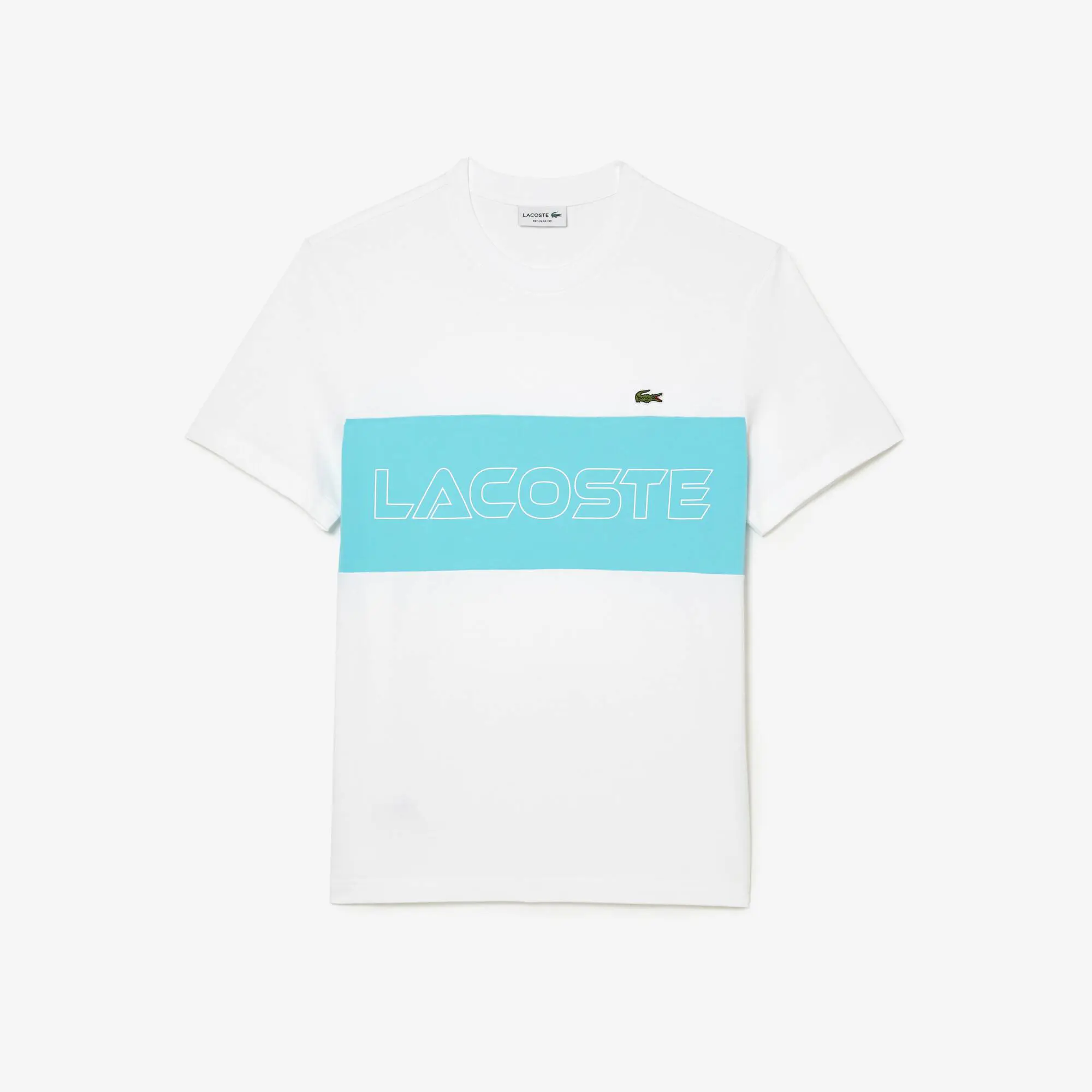 Lacoste Men's Regular Fit Printed Colorblock T-Shirt. 1