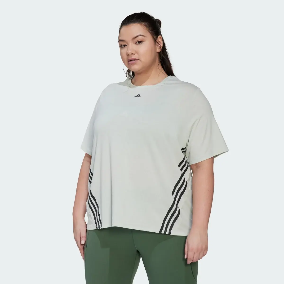 Adidas Train Icons 3-Stripes Tee (Plus Size). 2