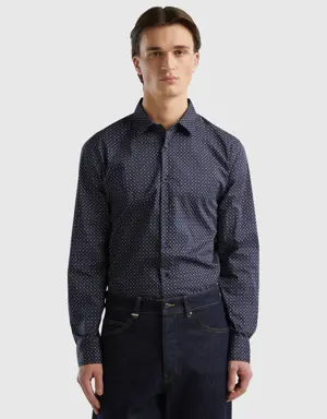 slim fit micro-patterned shirt