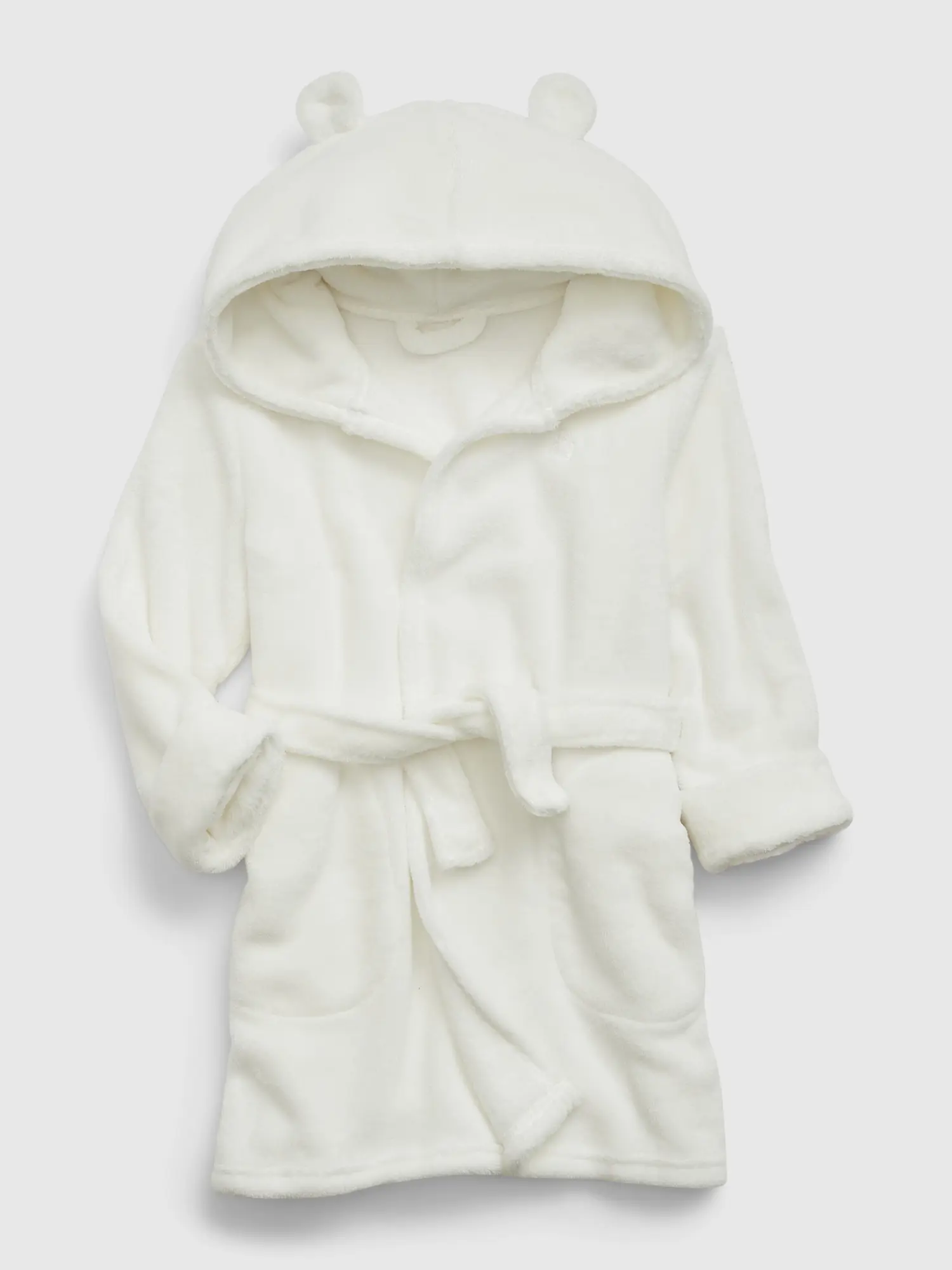 Gap Toddler Recycled Fuzzy Robe white. 1