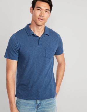 Old Navy Classic Fit Linen-Blend Polo for Men blue