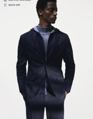 Mango Slim-fit stretch suit blazer