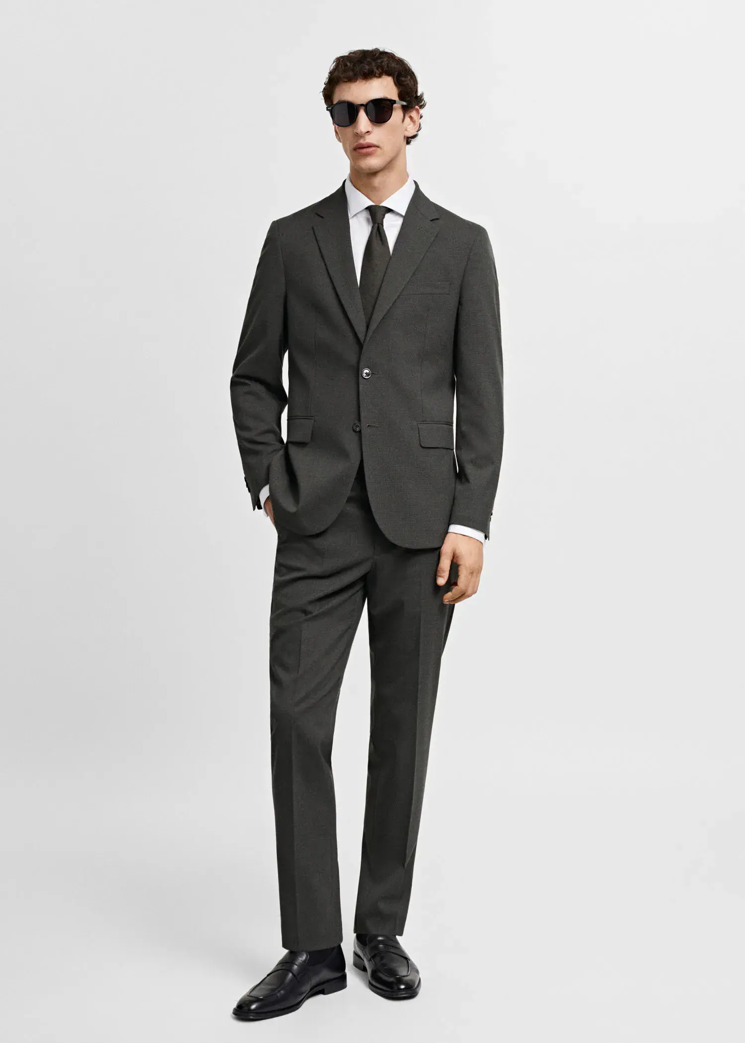 Mango Stretch fabric slim-fit suit trousers. 3