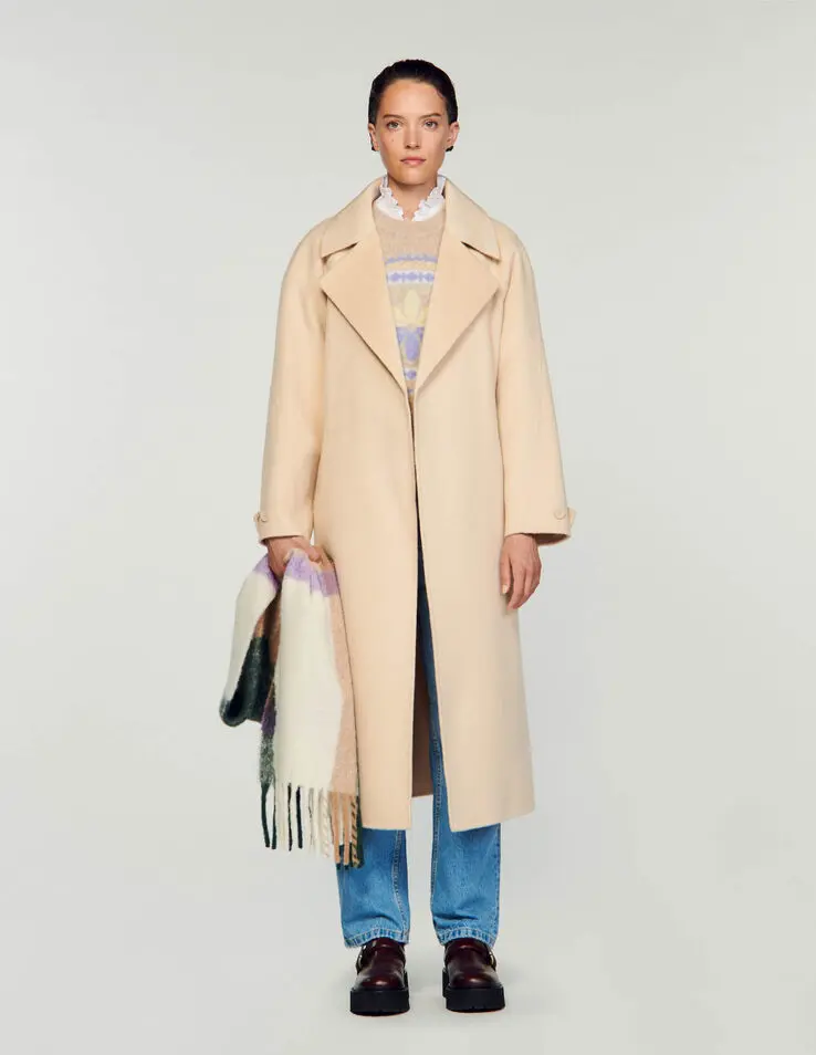 Sandro Double-breasted wool trench coat. 1
