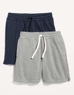 2-Pack Fleece Sweat Shorts for Men -- 7-inch inseam gray