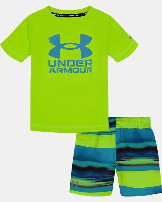 Under Armour Infant Boys' UA Serenity Stripe Swim Set. 1
